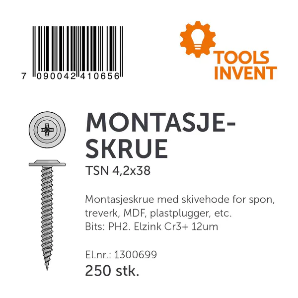 Hovedbilde MONTASJESKRUE - TSN - 4,2x38